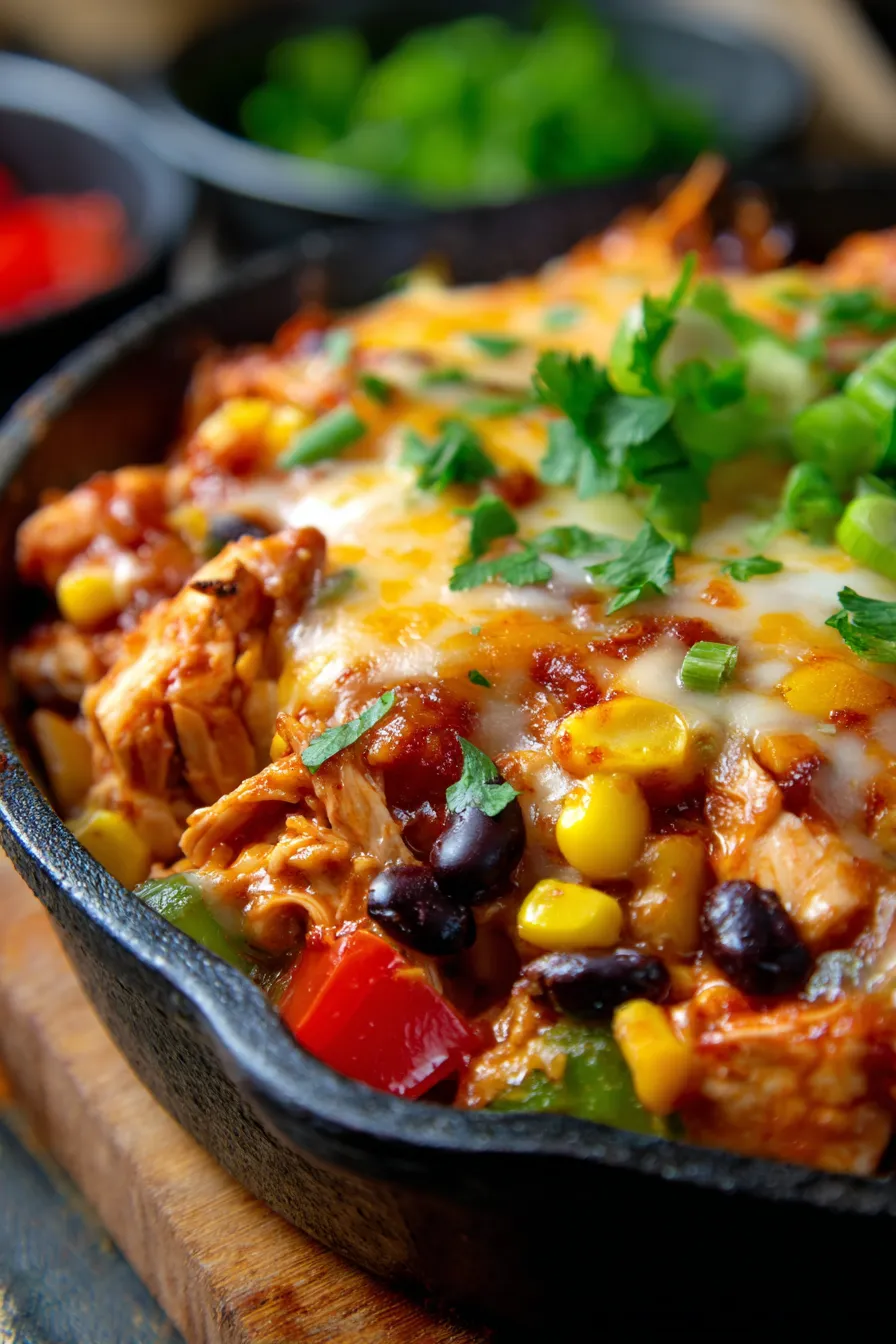 Healthy Chicken Enchilada Skillet-serving
