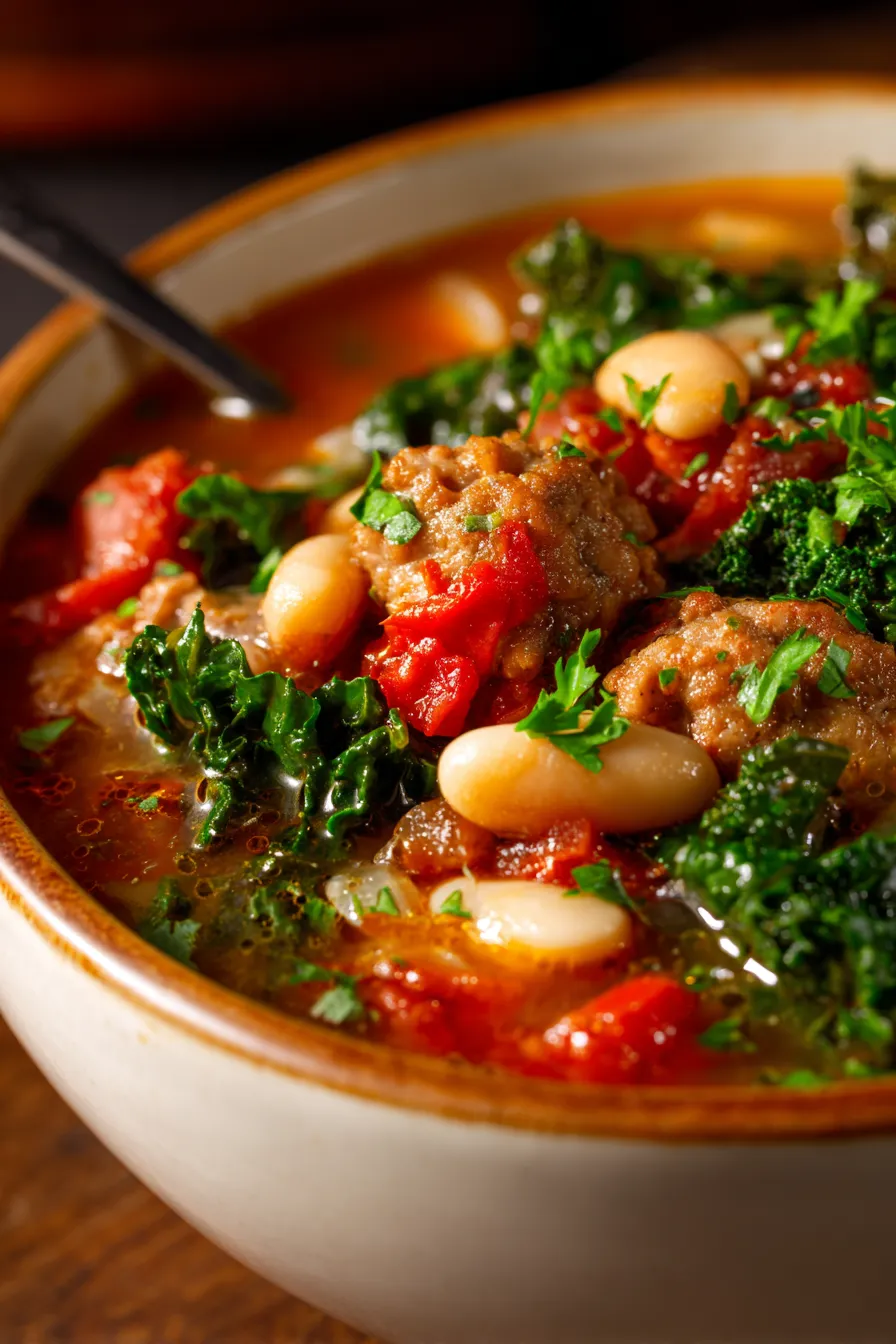 Hearty Sausage Soup for Cozy Family Dinners-garnish-topdown