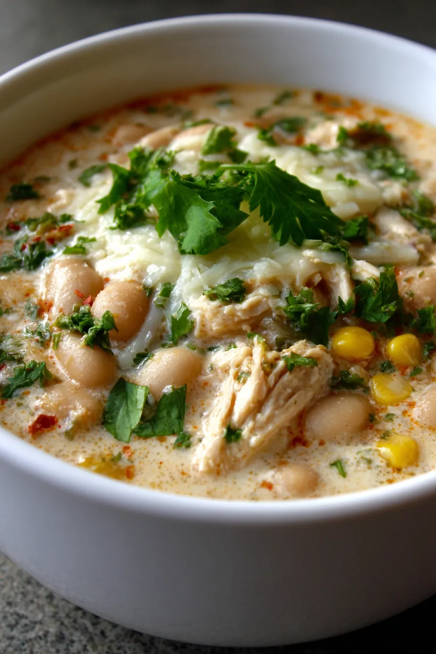 High Protein White Chicken Chili-texture-closeup