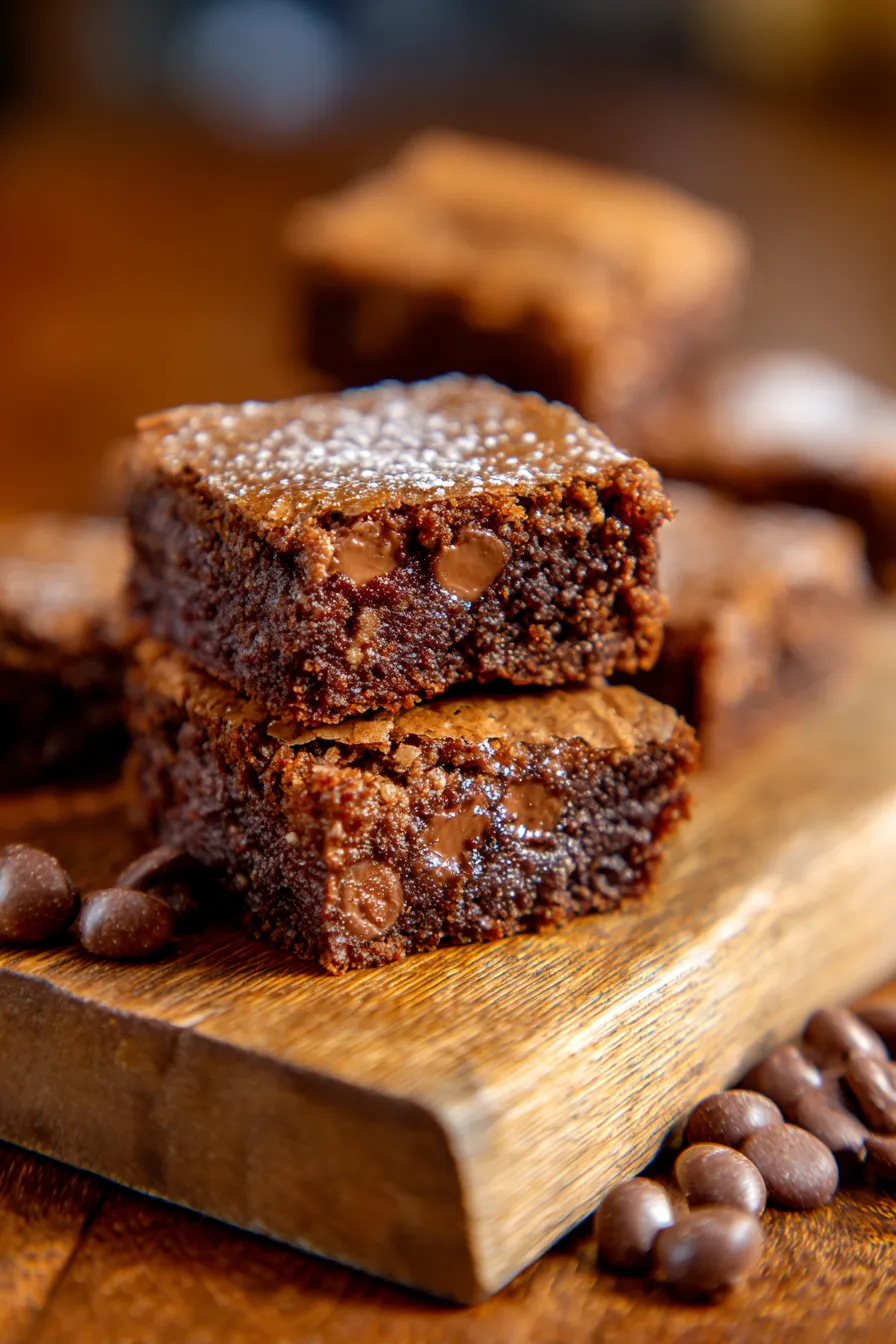 homemade brownies-gooey texture-overhead