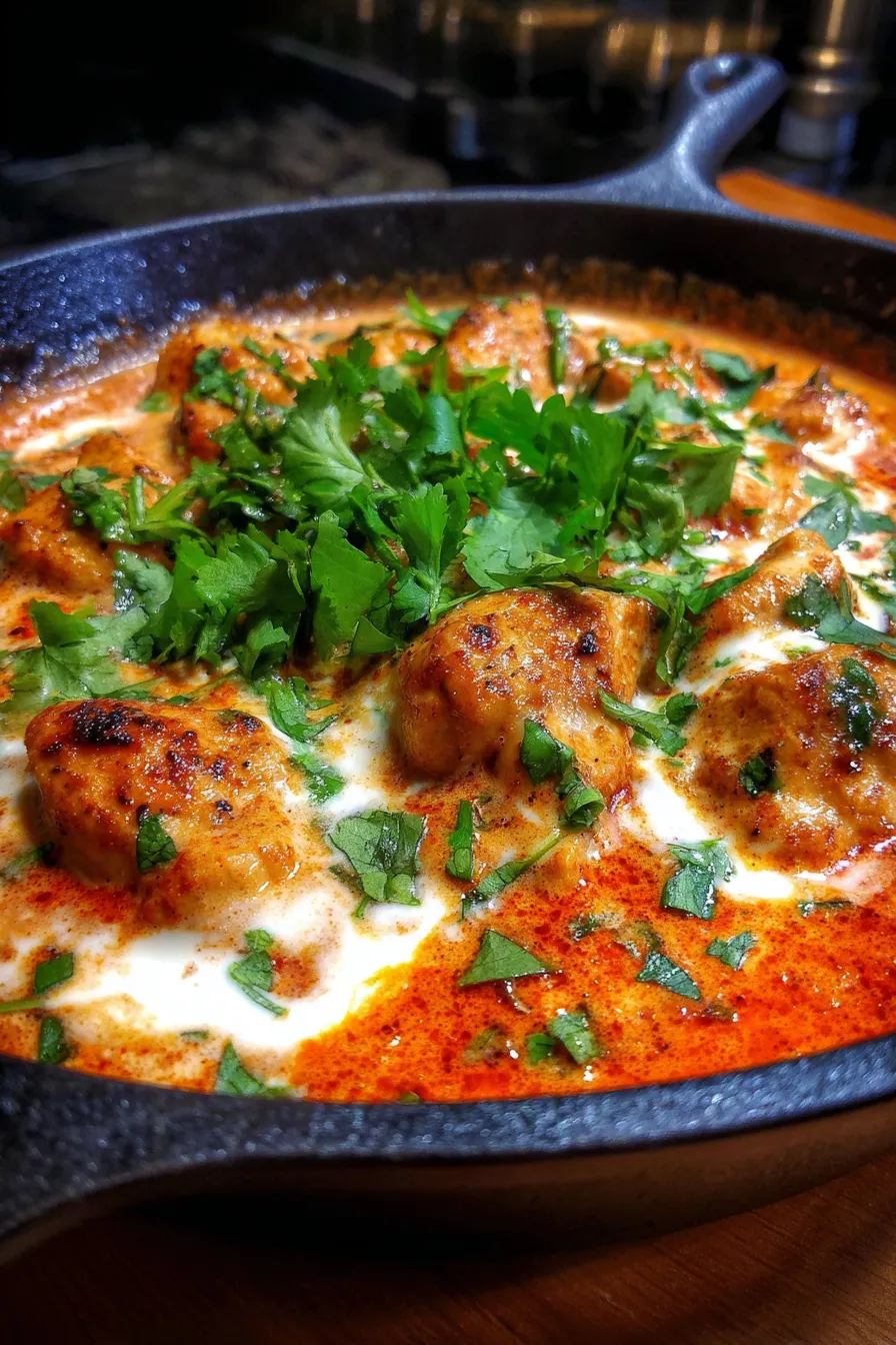 Homemade Butter Chicken - chicken pieces - texture