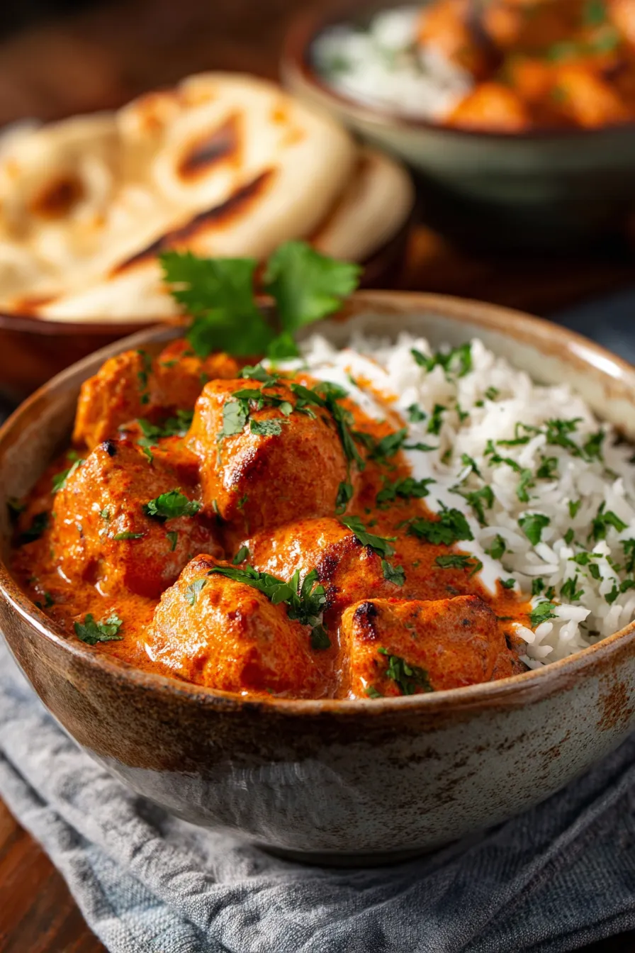 Homemade Butter Chicken with Creamy Spiced Sauce-ingredients-flatlay