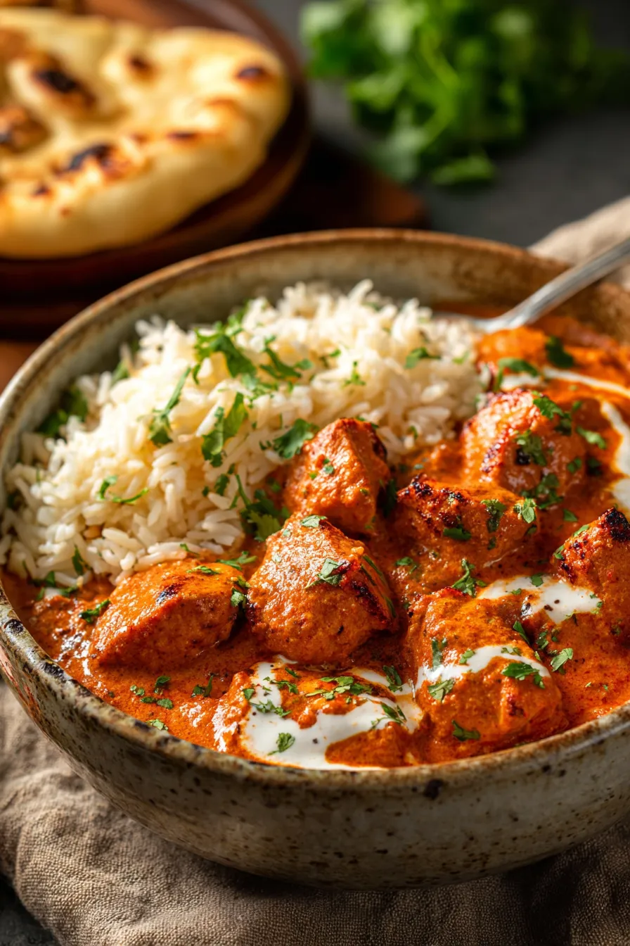 Homemade Butter Chicken with Creamy Spiced Sauce-serving-suggestion