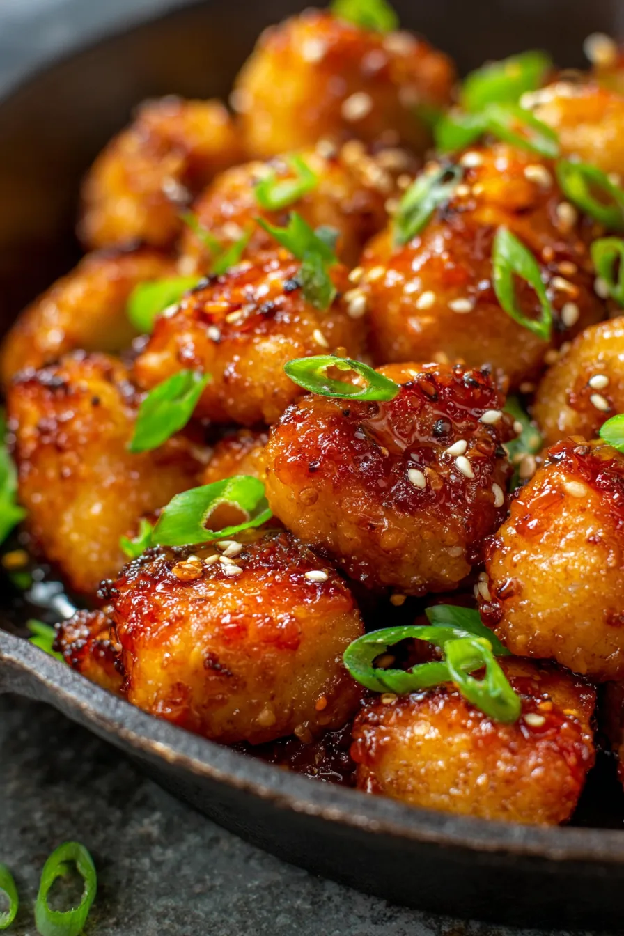 Honey Garlic Chicken Bites ingredients preparation overhead