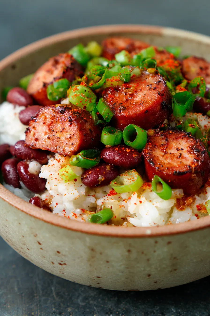 Louisiana Red Beans and Rice-creamy-texture-closeup