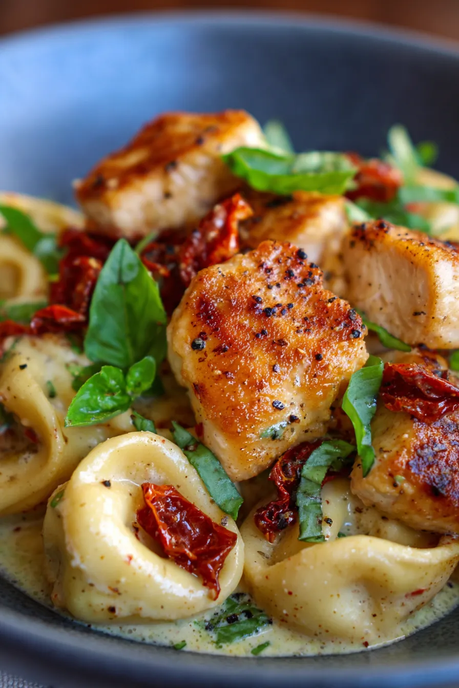 Marry Me Chicken Tortellini (Creamy Weeknight Favorite)-fresh-basil