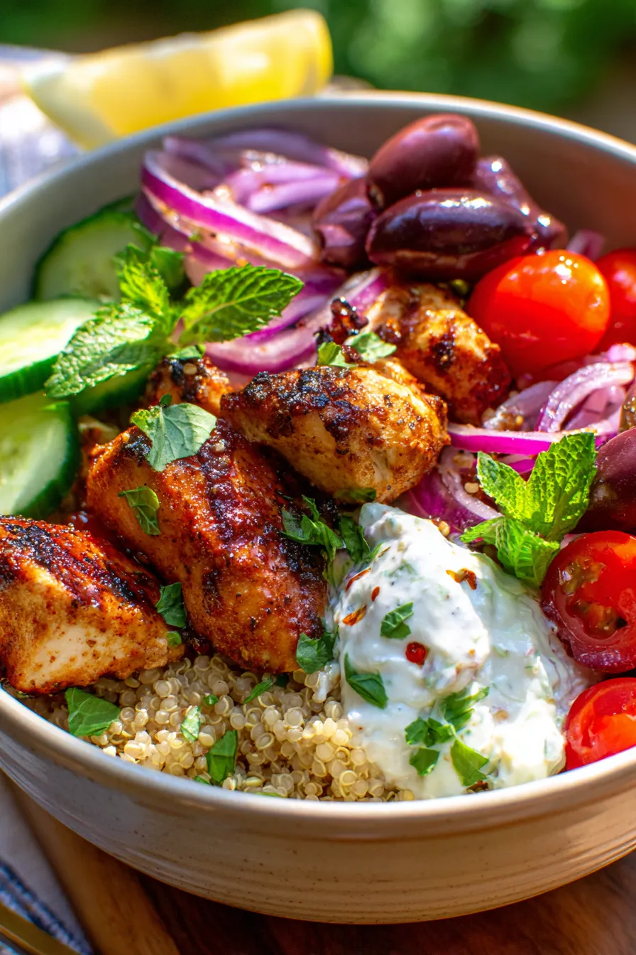 Mediterranean chicken bowls