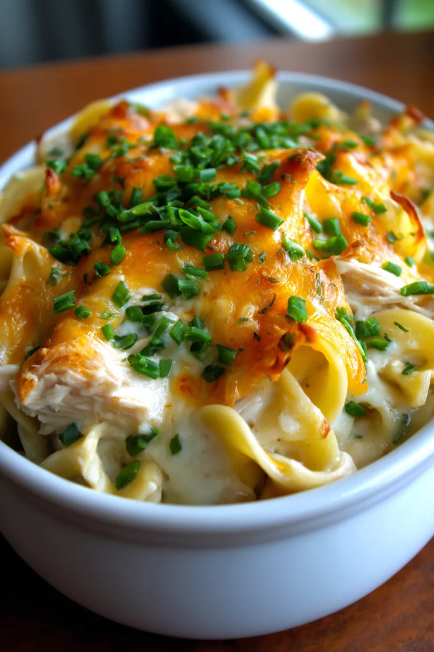 Million Dollar Chicken Casserole-creamy texture-closeup