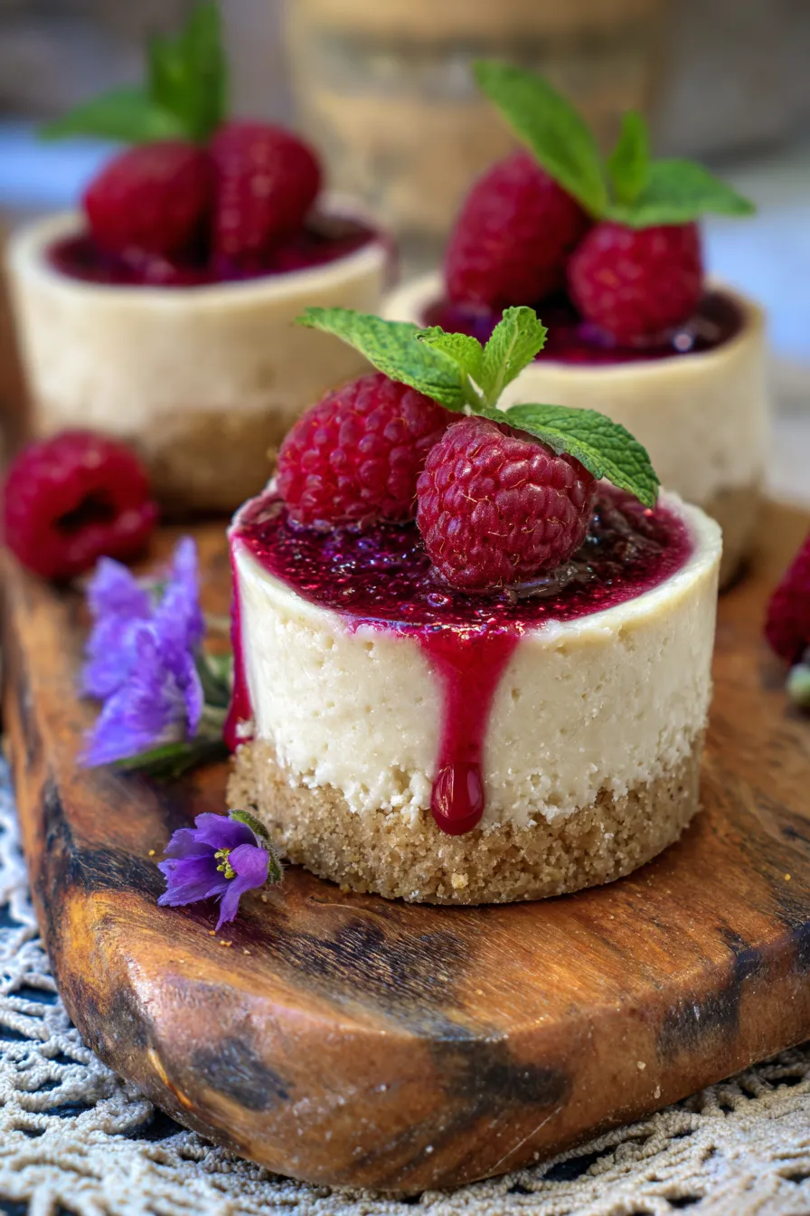 Mini Classic Cheesecakes-overhead-arrangement
