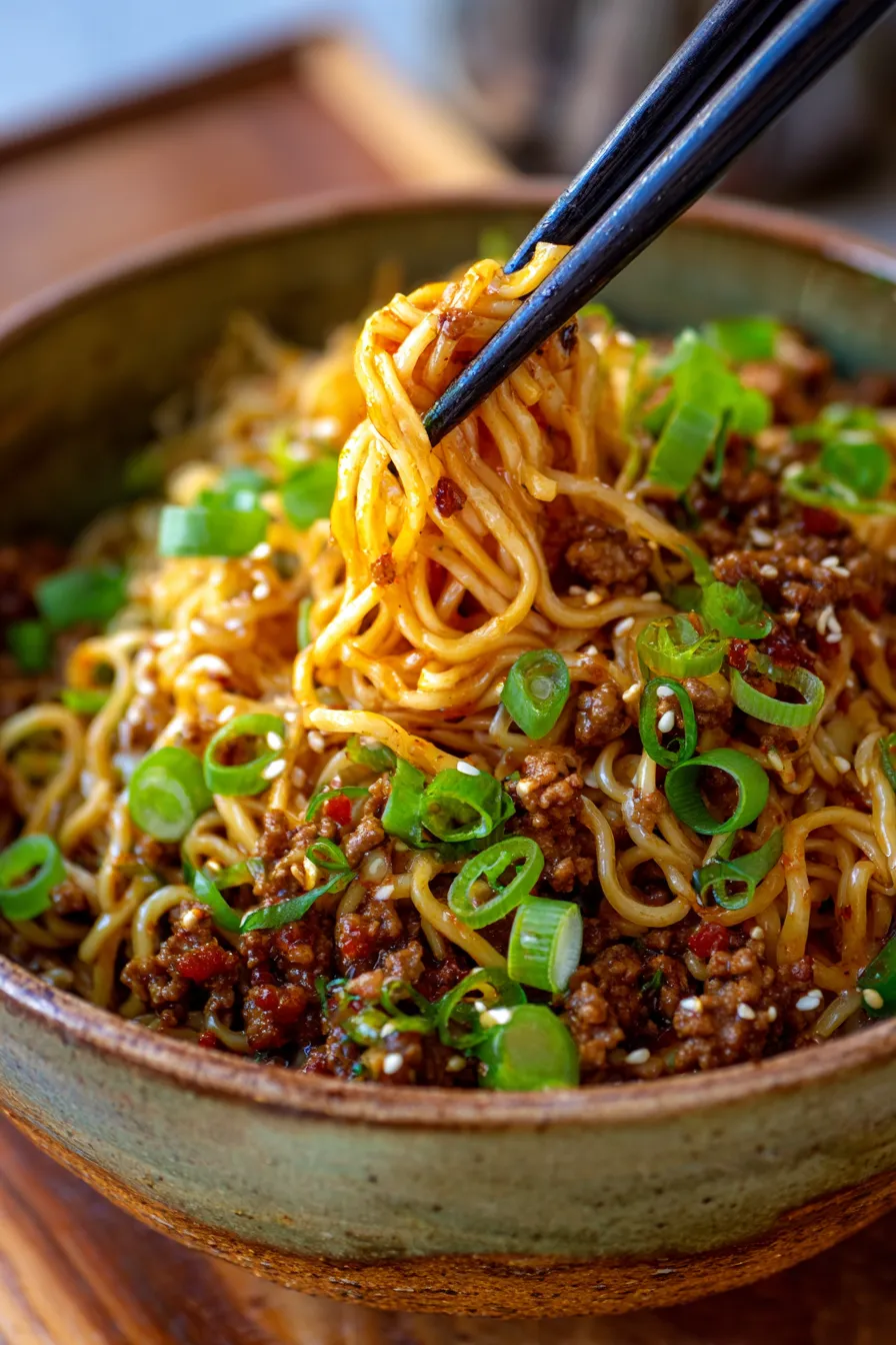 Mongolian Ground Beef Noodles (Better Than Takeout)-ingredients-prep