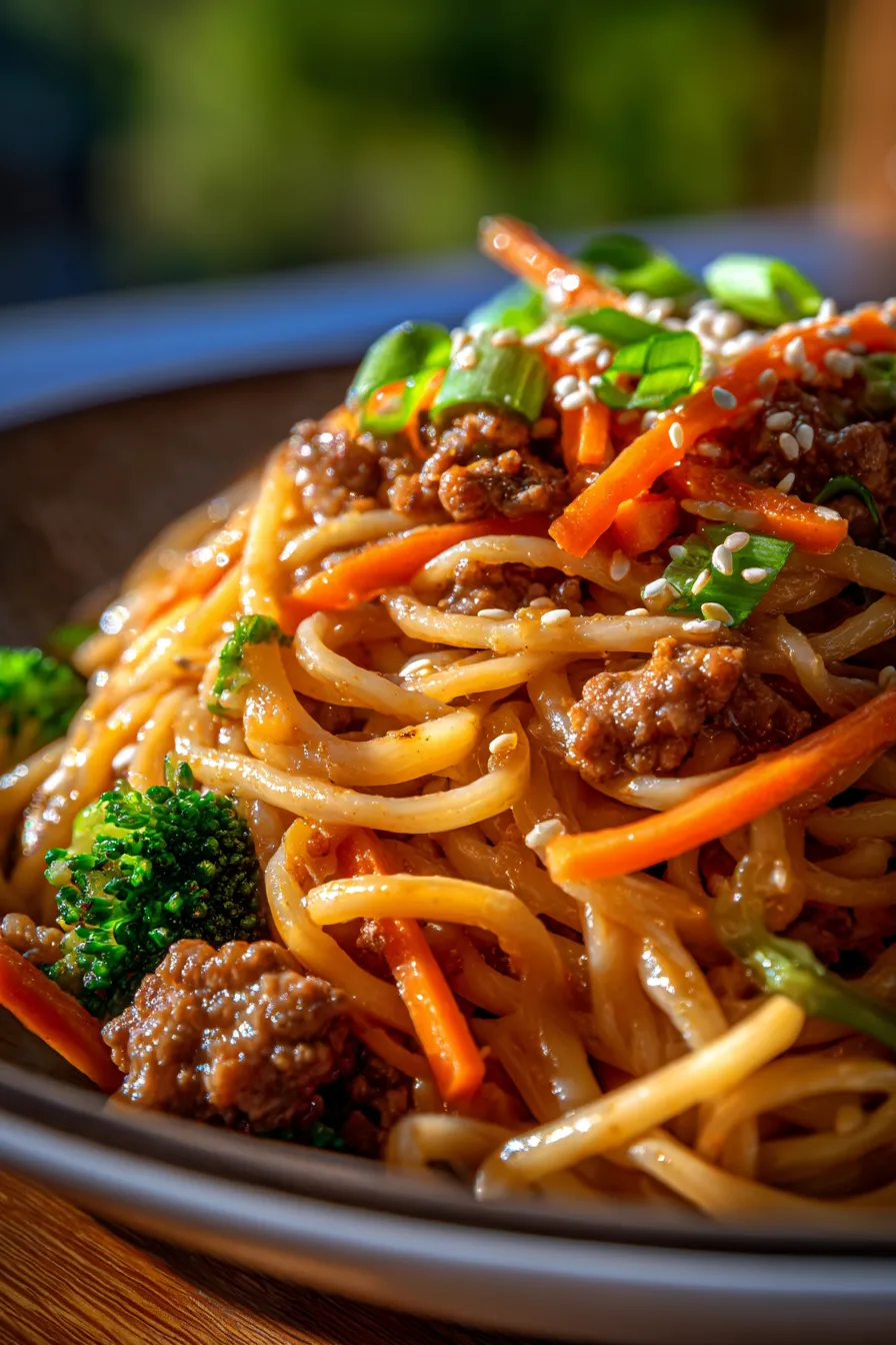 Mongolian Ground Beef Noodles-sauce-texture