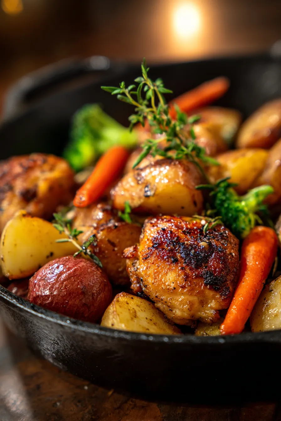 One-Pot Chicken and Vegetables-ingredients-mise en place-fresh produce-spices