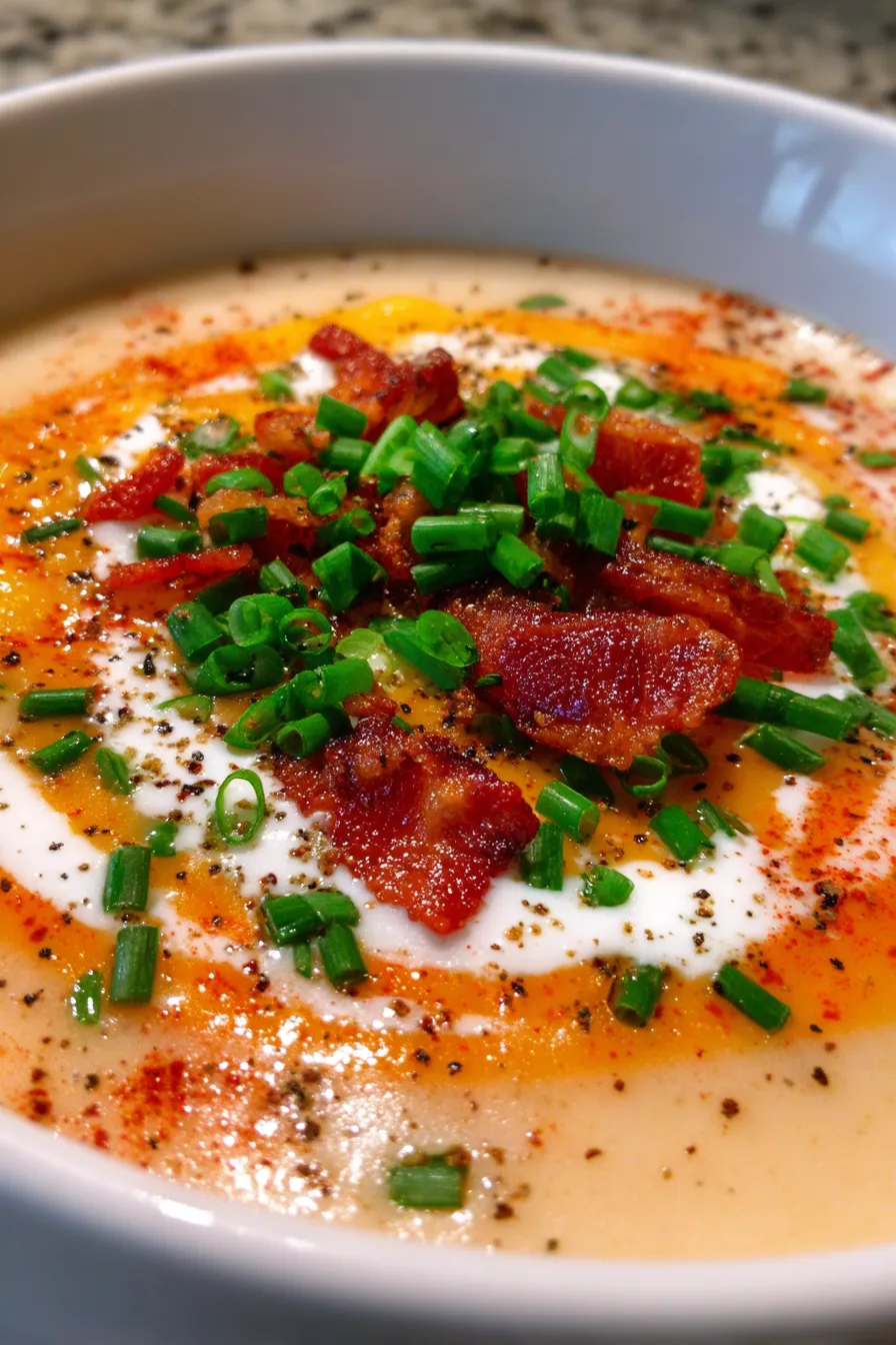 potato soup toppings bacon cheese chives
