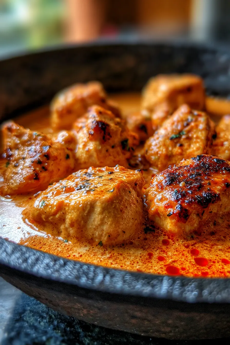 Quick Butter Chicken - ingredients prep - flat lay