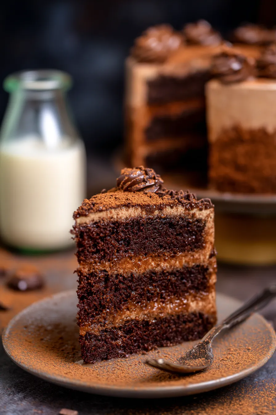 Rich Chocolate Cake-ganache-layers