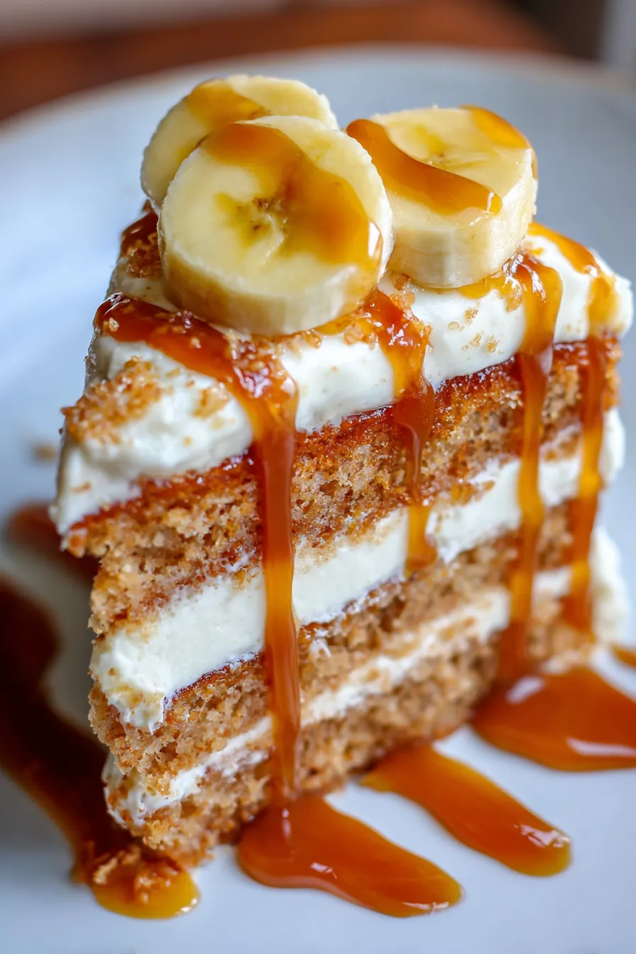 Salted Caramel Banana Cake ingredients prepped bananas caramel sauce