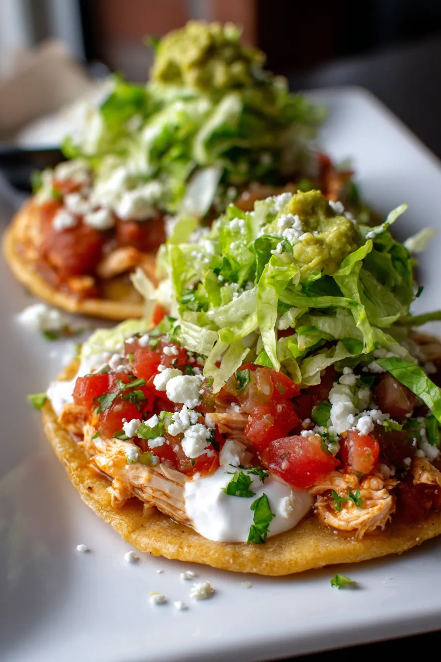 Shredded Chicken Tostadas ingredients prep