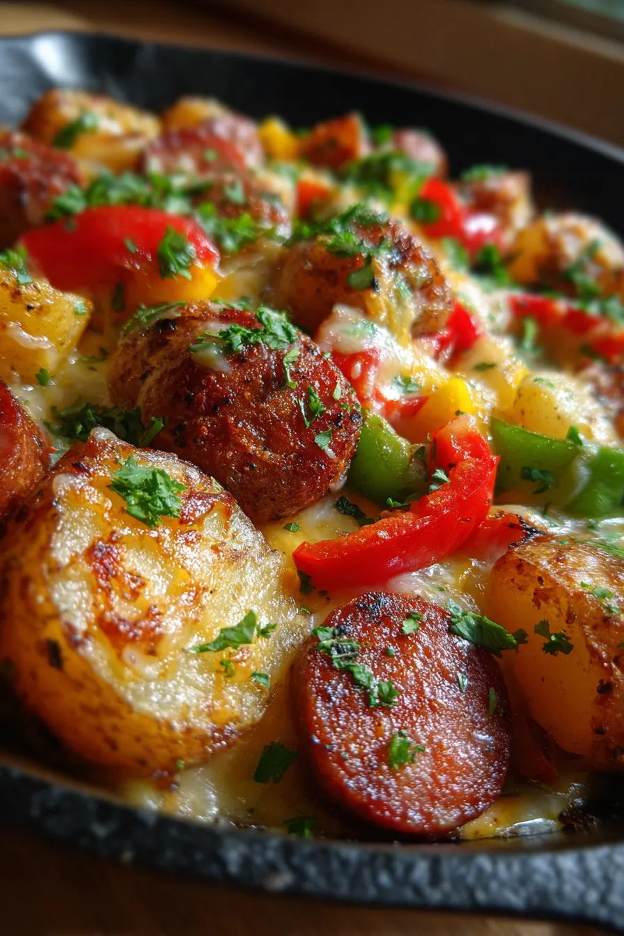 skillet dinner rustic plating