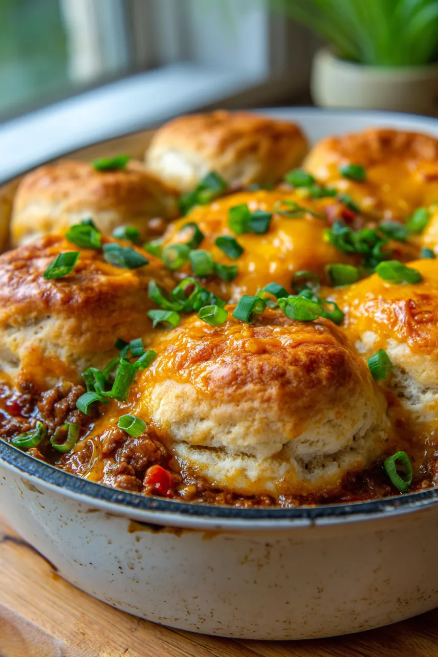 Sloppy Joe Biscuit Casserole-warm-comfort-food-dish