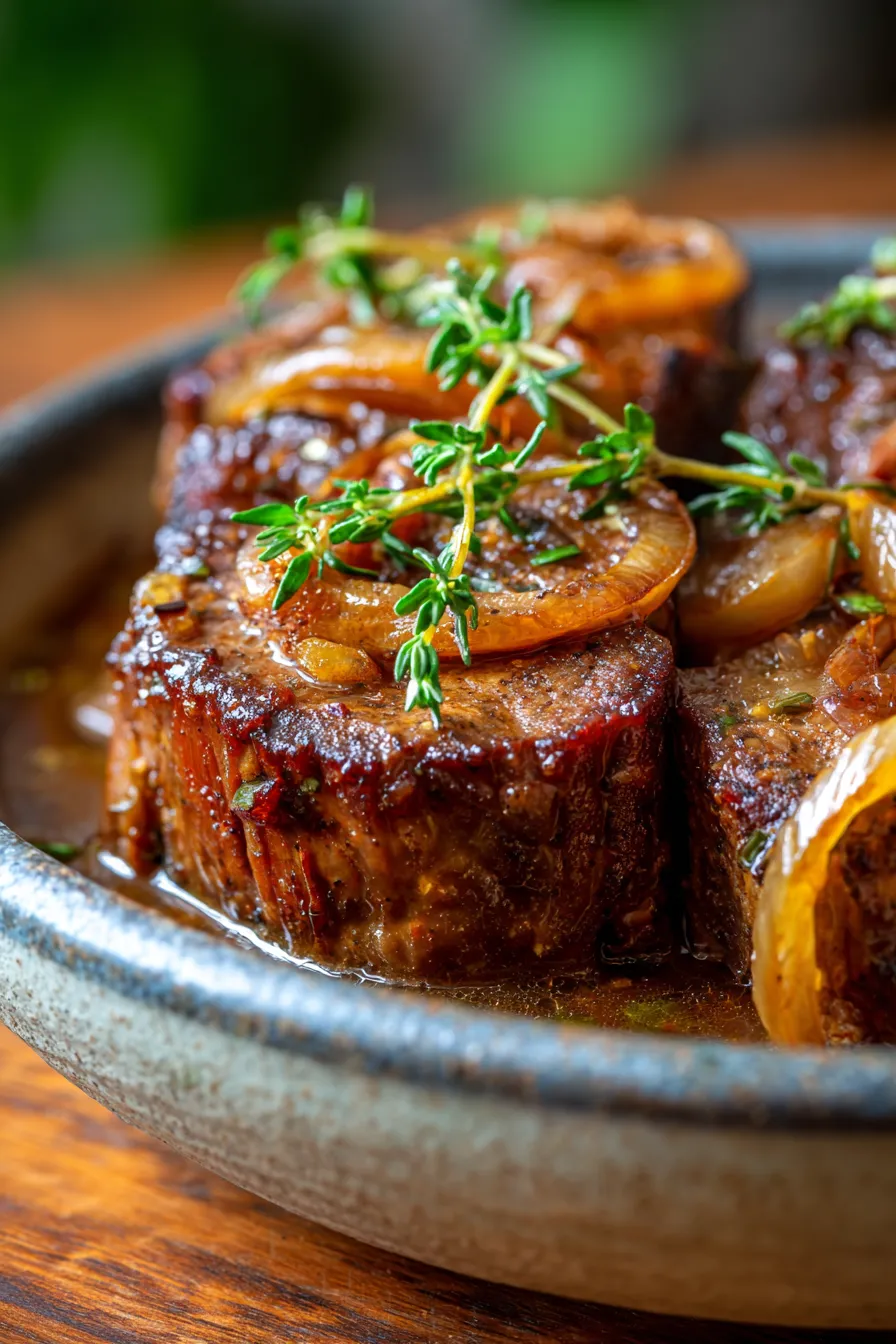 Slow Cooker French Onion Pot Roast - tender meat - caramelized onions - savory gravy