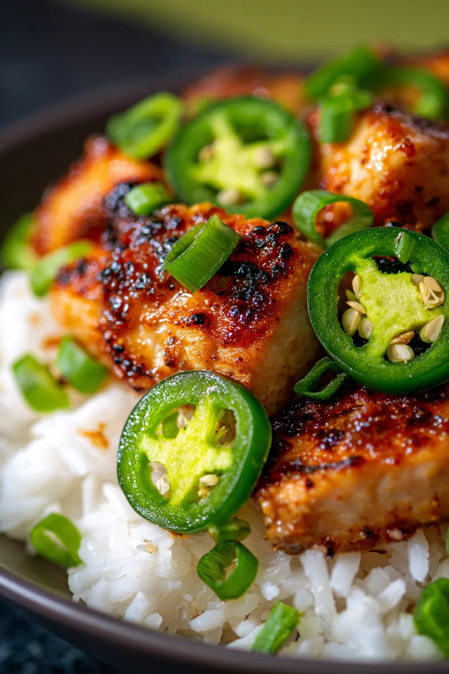 spicy jalapeño chicken-close-up-texture