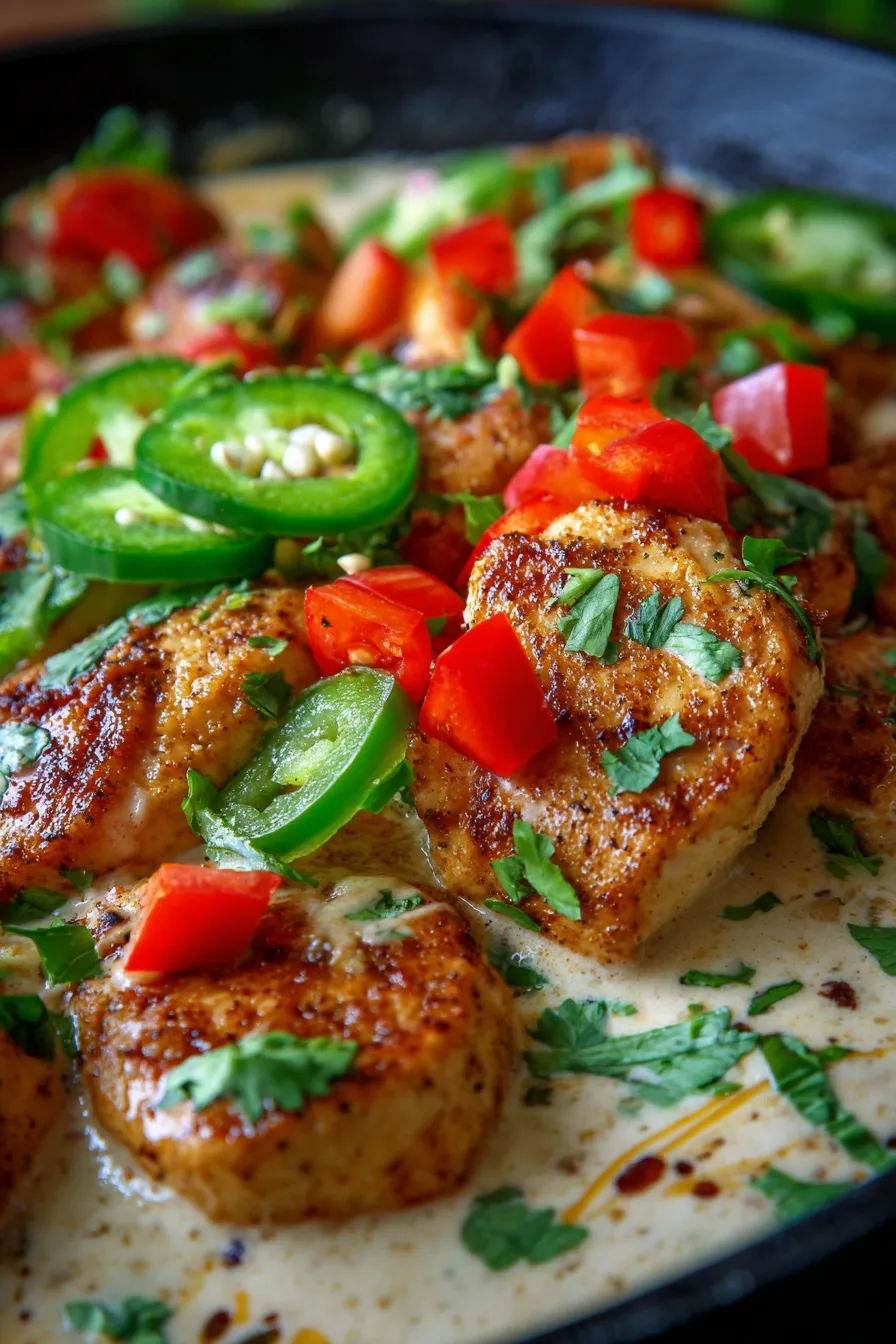 Spicy Jalapeño Chicken Skillet-texture-closeup