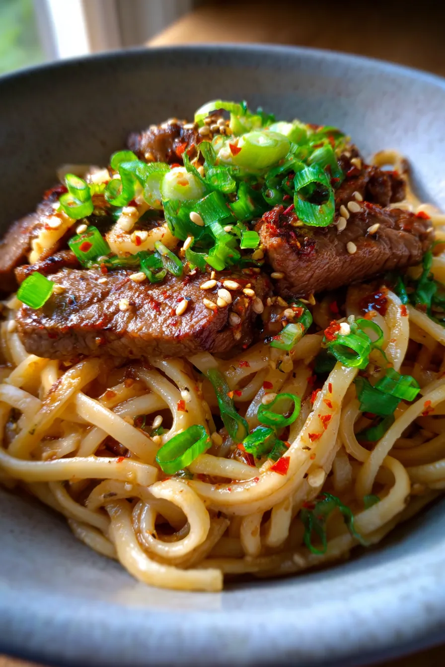 Sticky Beef Noodles-texture-closeup