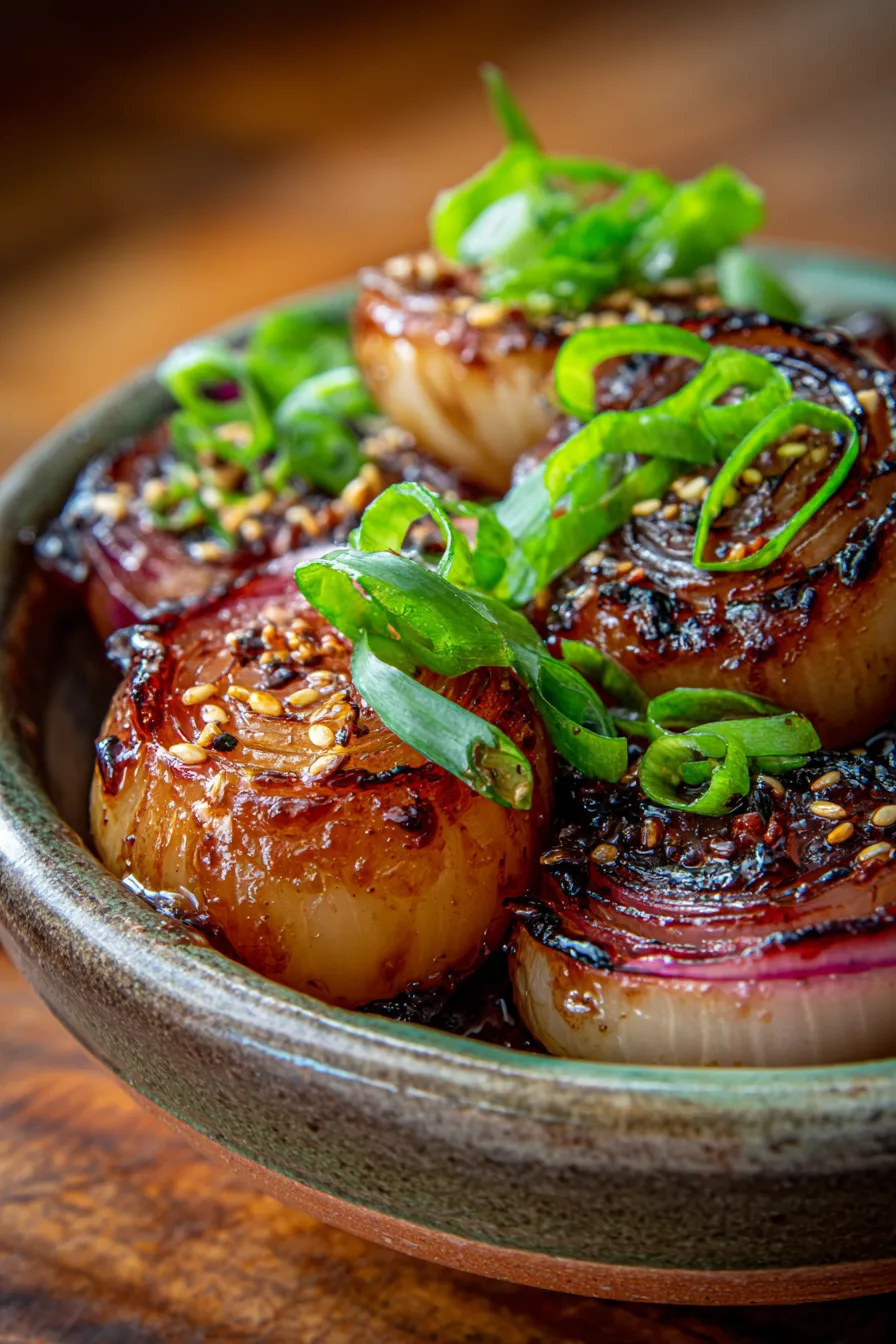 Sticky Teriyaki Whole Onion Boil-served-table