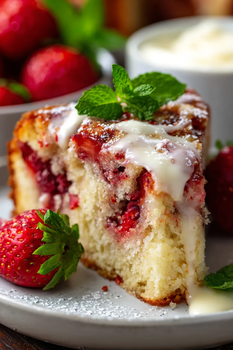 Strawberry Earthquake Cake cracked texture