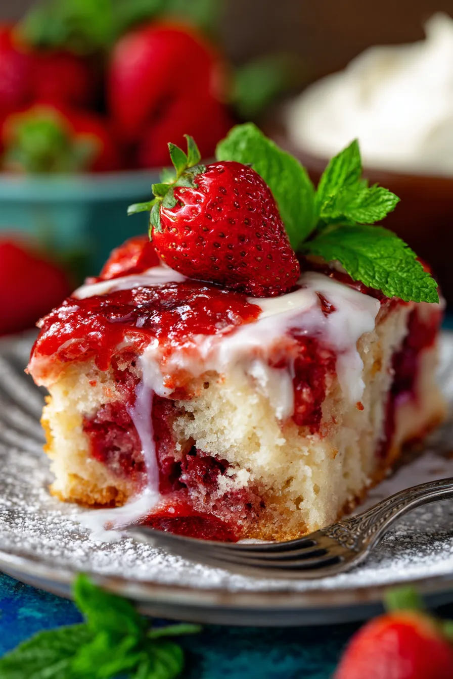Strawberry Earthquake Cake ingredients prep