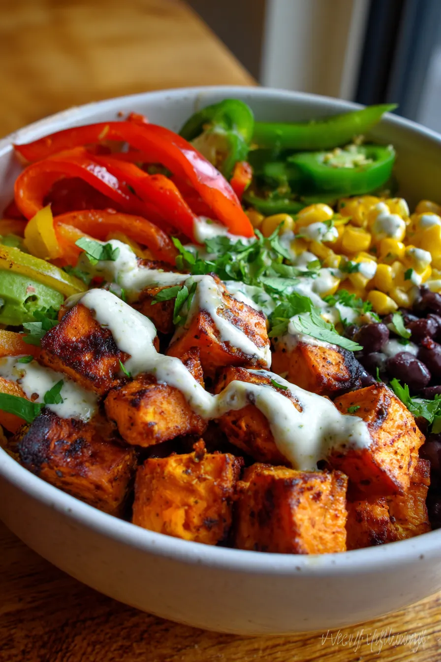 sweet potato taco bowls-texture-closeup