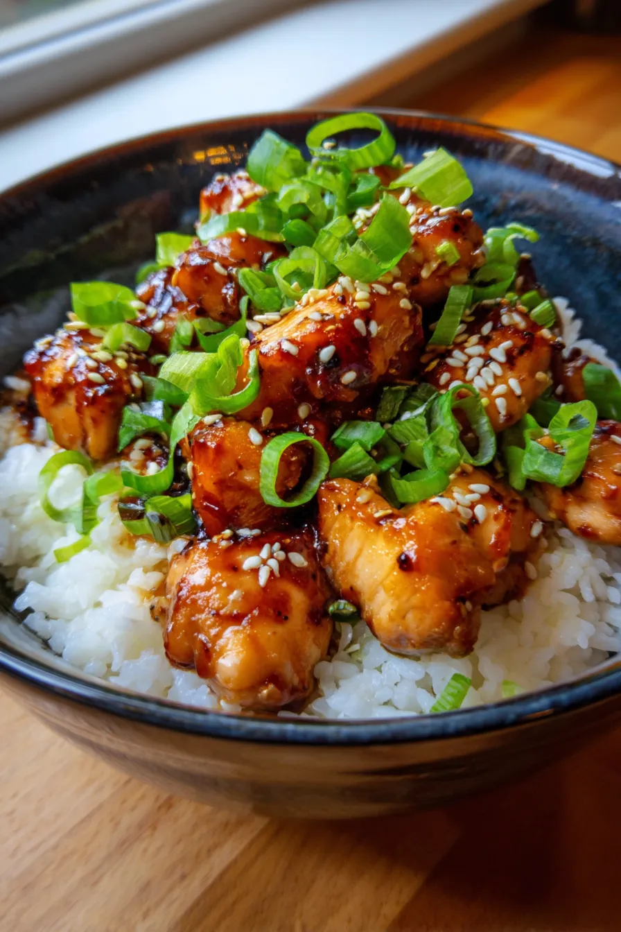Teriyaki Chicken Rice Bowl-garnish-texture