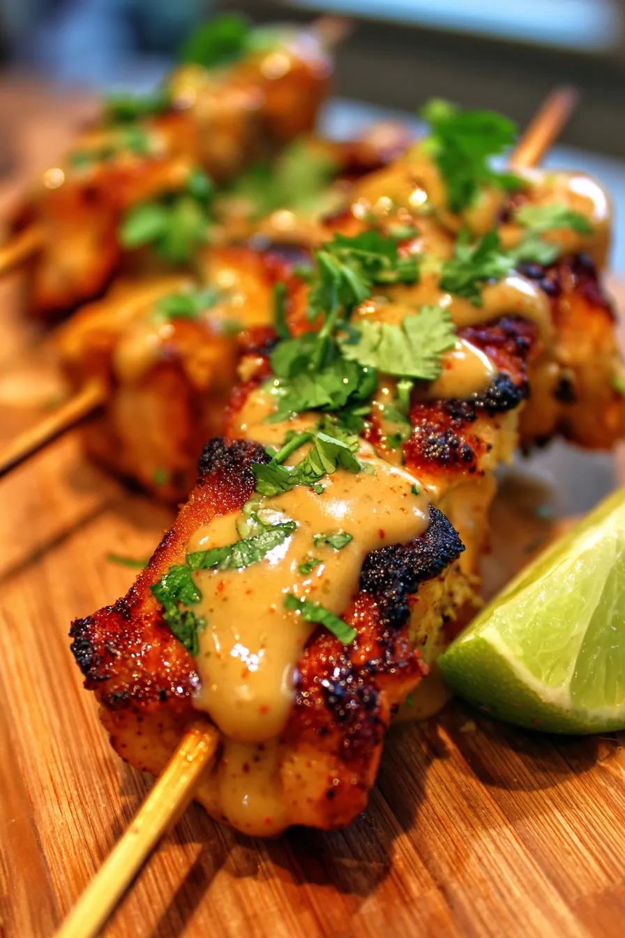 Thai Chicken Satay (Baked or Grilled)-grilled-texture