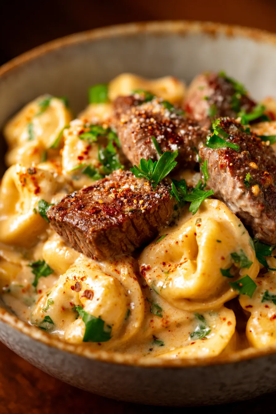 Tortellini Parmesan cream-texture