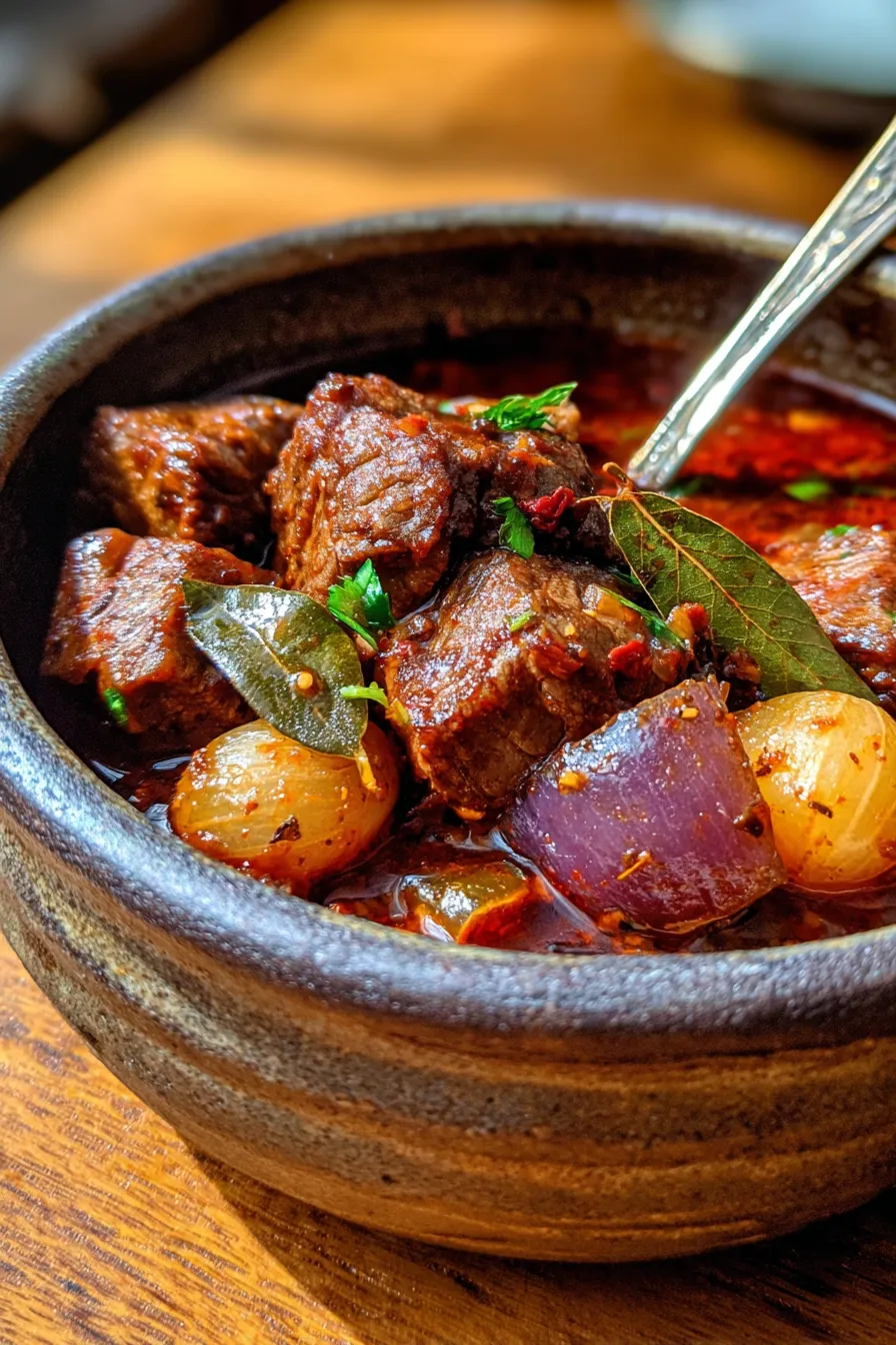 Traditional German Goulash with Tender Beef-ingredients-rustic