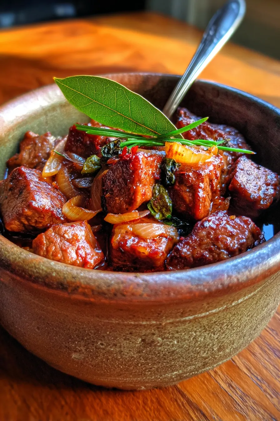 Traditional German Goulash with Tender Beef-simmering-texture