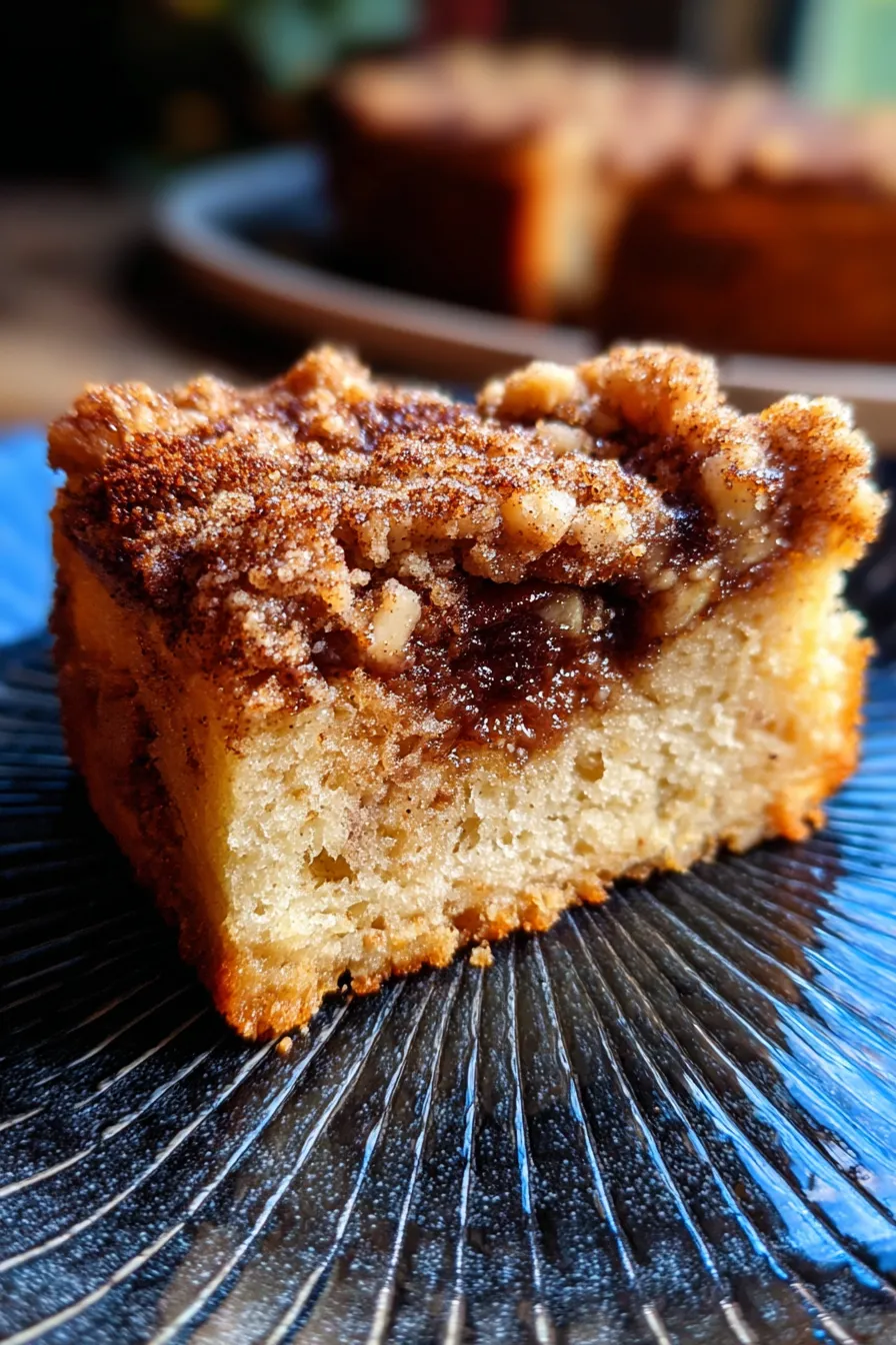 Warm Banana Crumb Coffee Cake baking