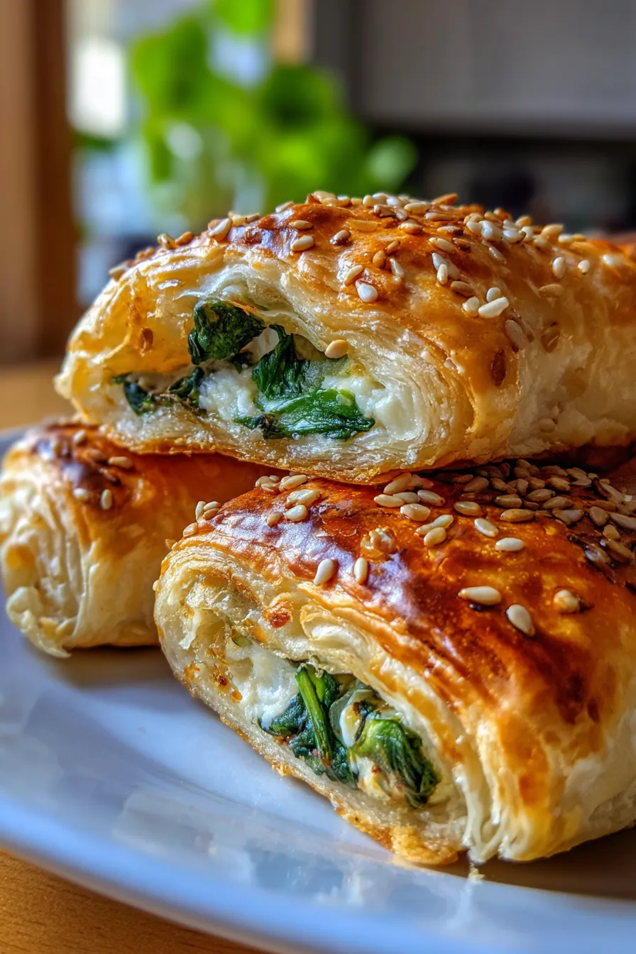 Cheese and Spinach Stuffed Pastry-ingredients-overhead