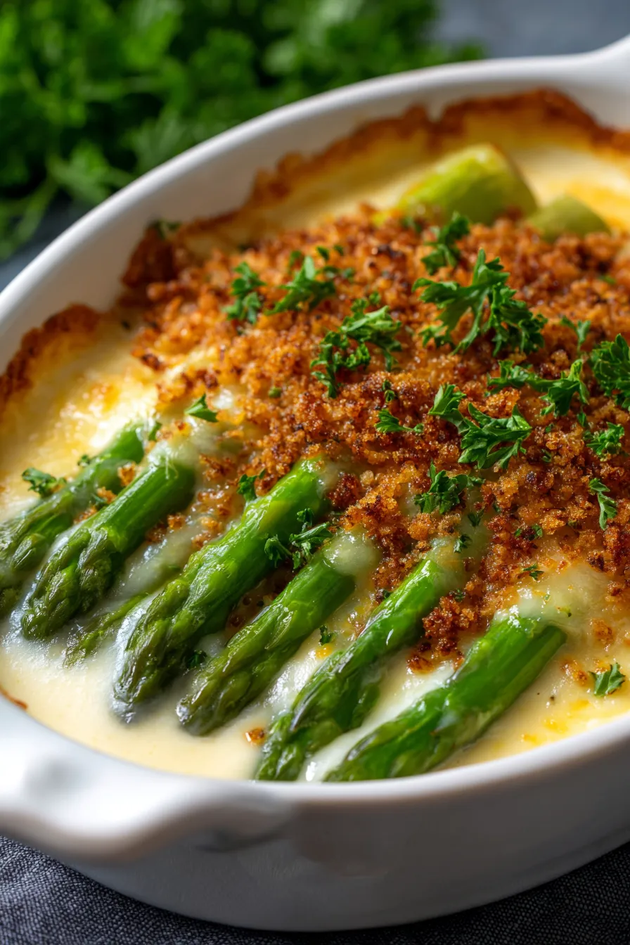 Creamy asparagus dish