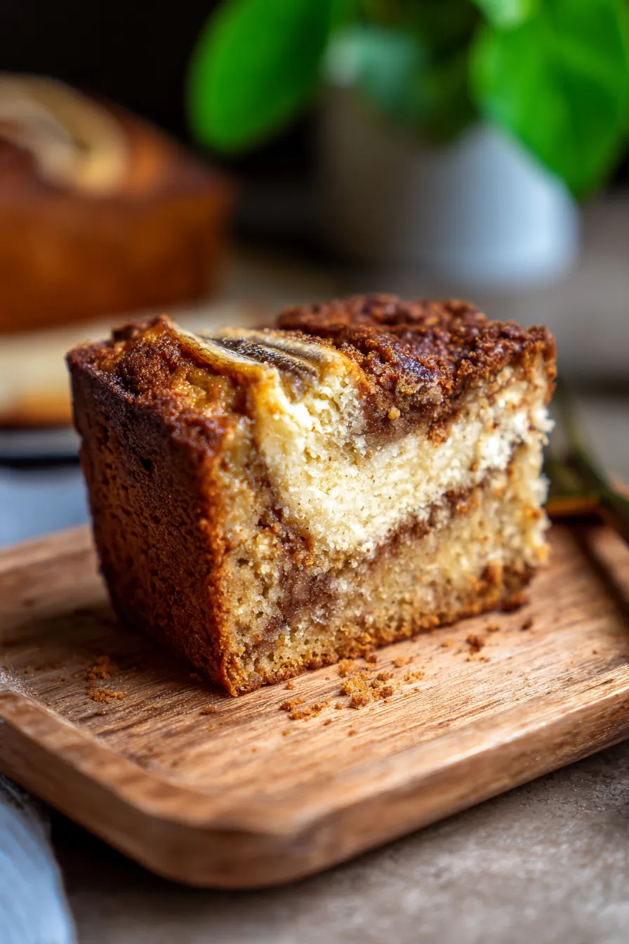 Creamy Banana Bread with Cream Cheese-texture-swirl