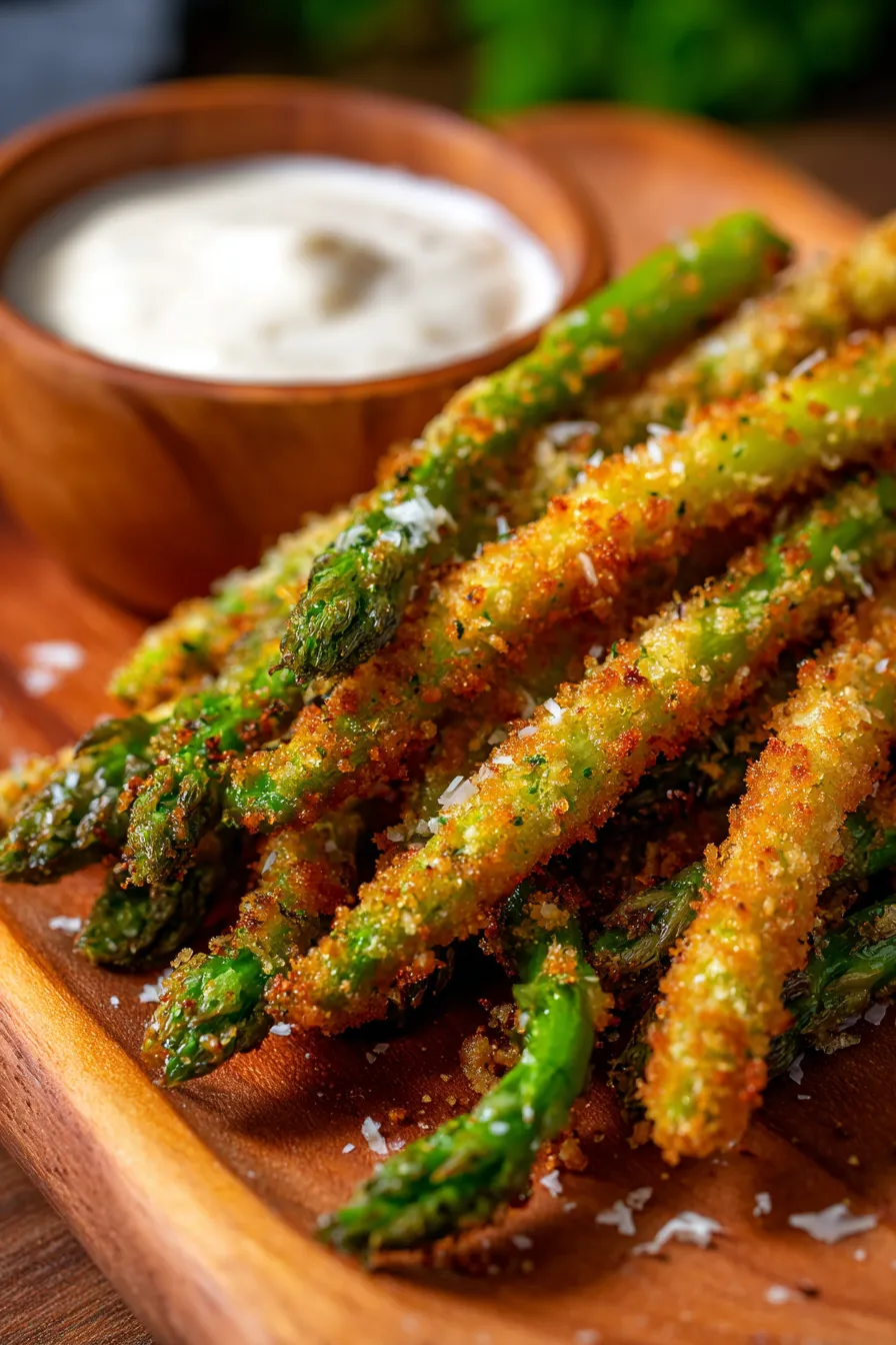 Crispy Asparagus Fries breading texture detail