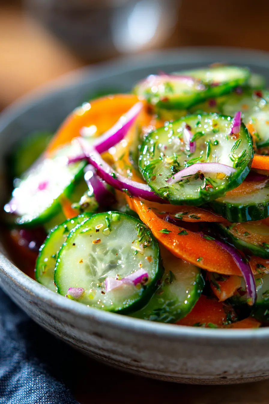 Cucumber Carrot Salad-dill-garnish-macro
