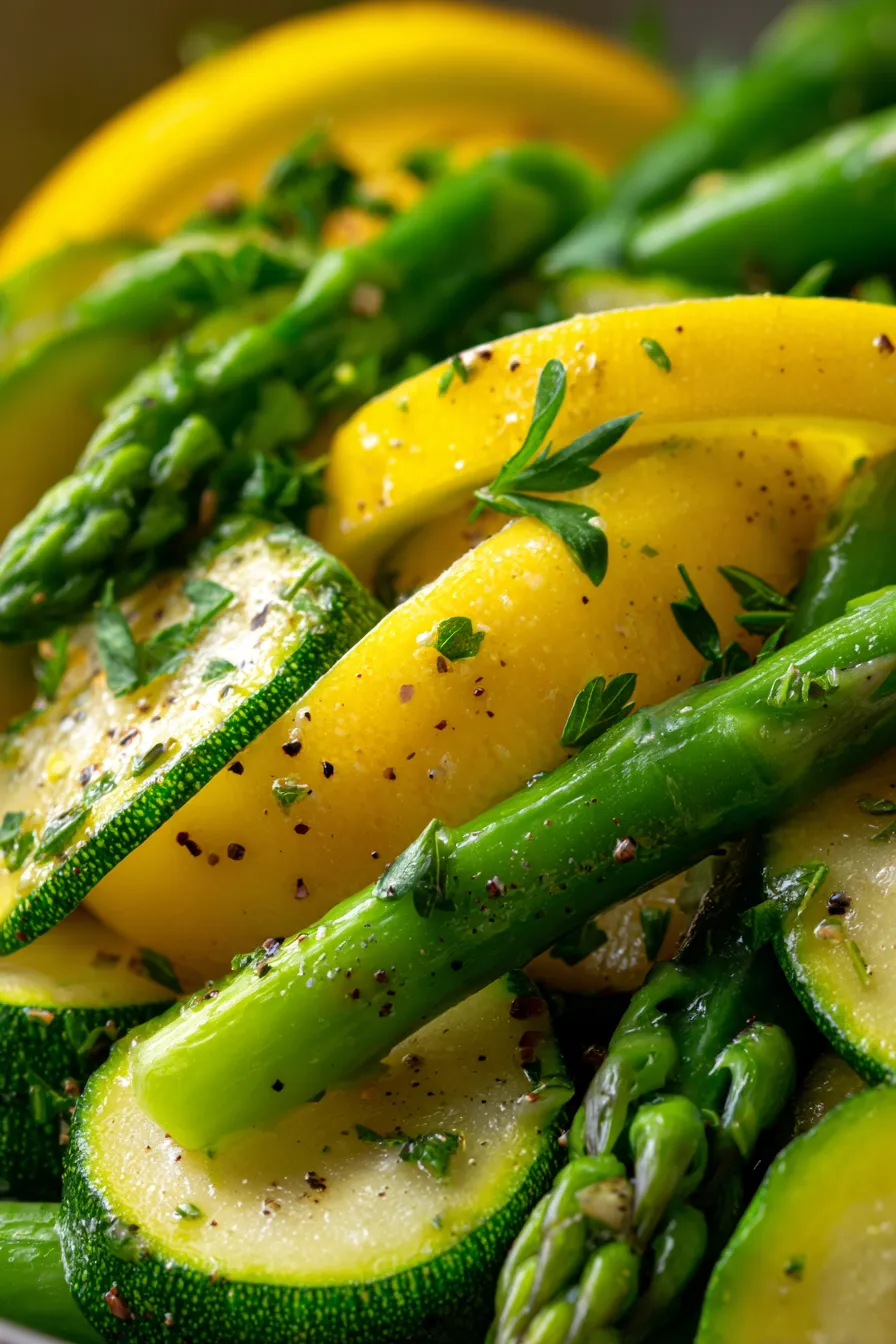 Healthy Asparagus with Zucchini and Squash-texture-closeup