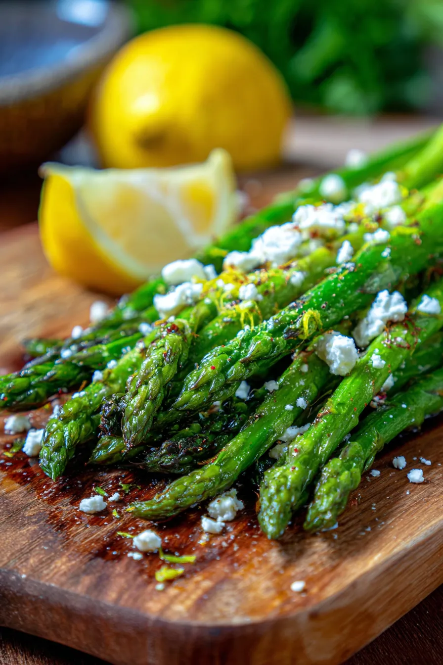 Lemon and Feta Grilled Asparagus-grill-process-hands