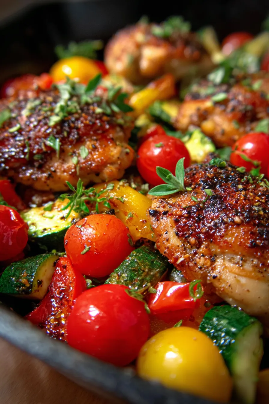 One-Pan Chicken and Vegetable Skillet - ingredients prep - fresh