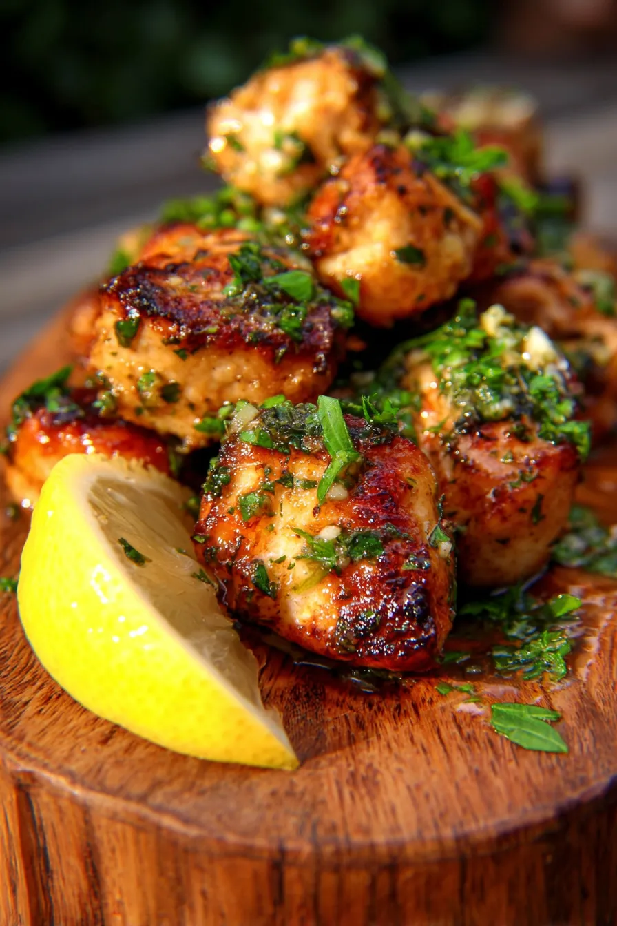 pan-seared chicken bites