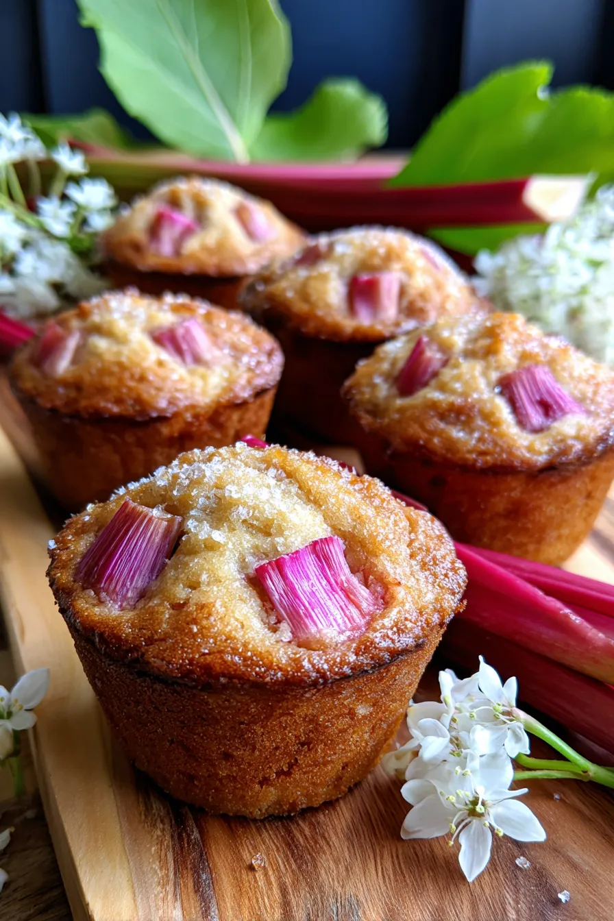Rhubarb Muffins with Greek Yogurt-texture-crumb-closeup