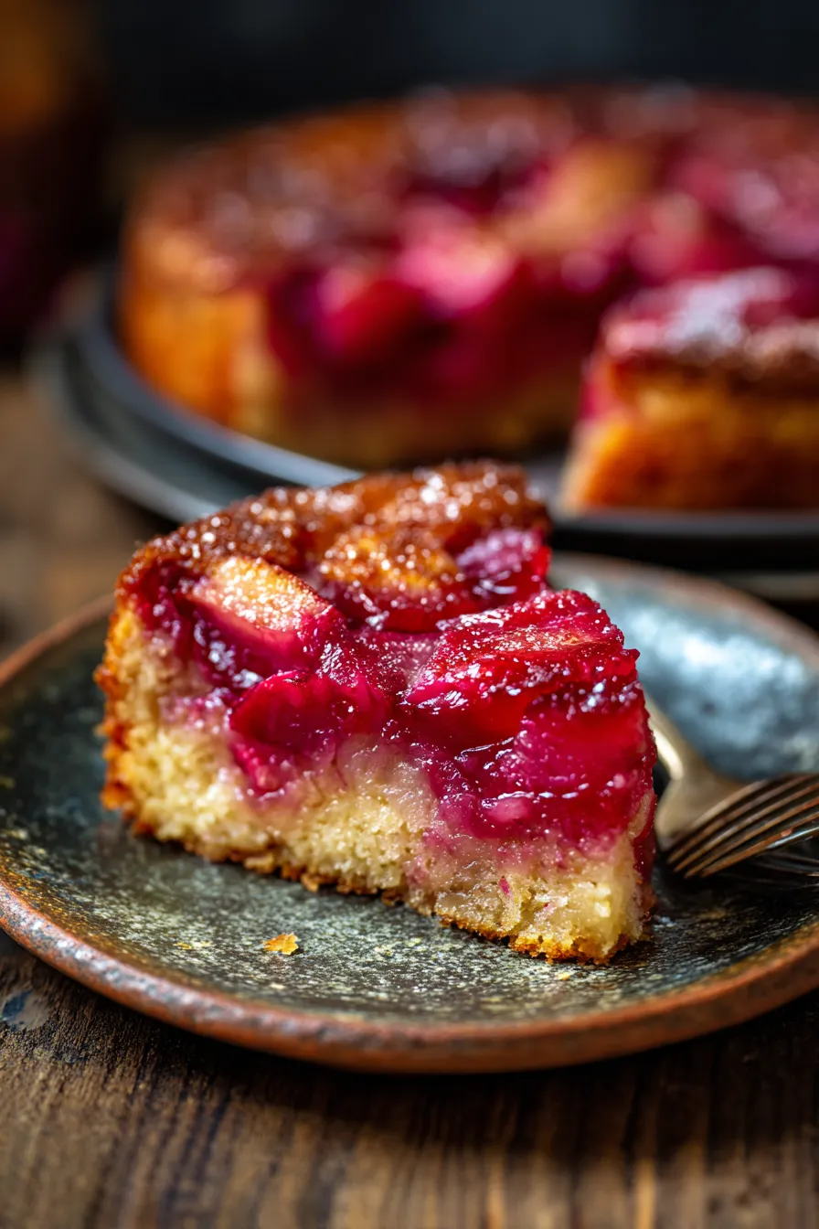Rhubarb Pudding Cake-texture-closeup