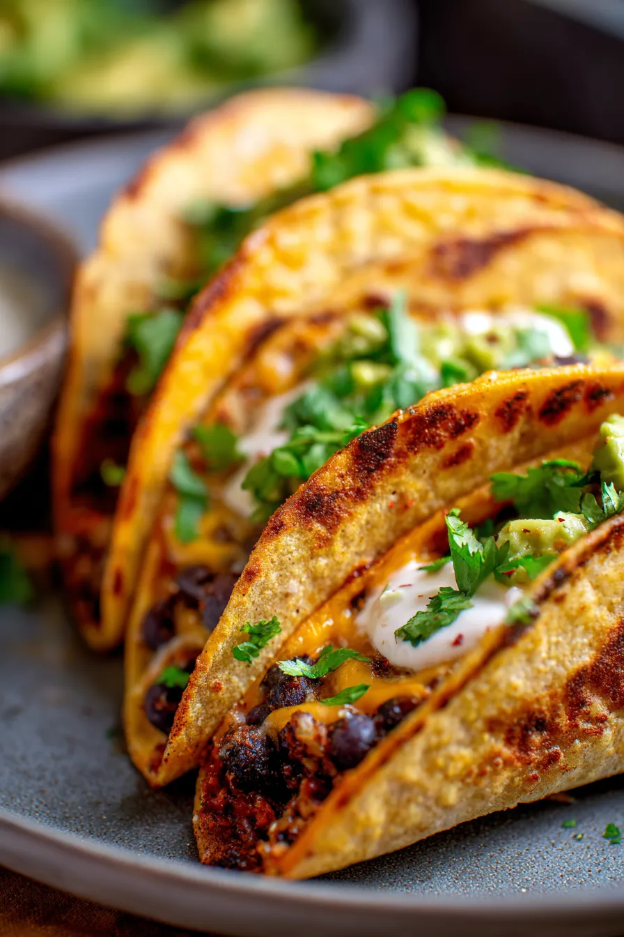 Skillet Black Bean Tacos-served-fresh