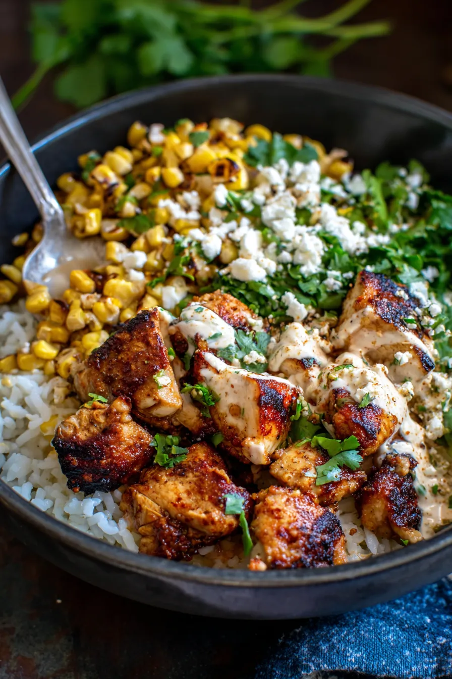 Street Corn Chicken Rice Bowl-assembly-action